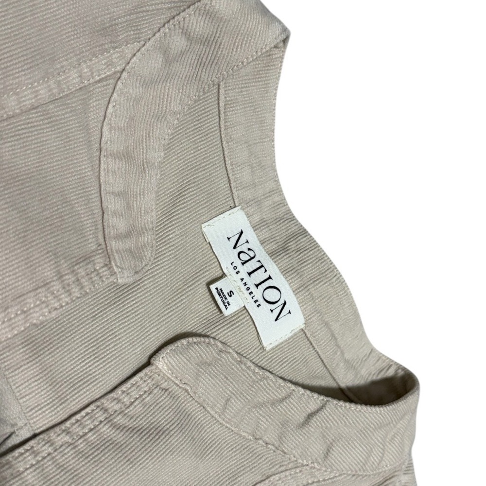 Nation LTD Los Angeles Corduroy Puff Sleeve Tunic Blouse Sand Beige S - Picture 6 of 10